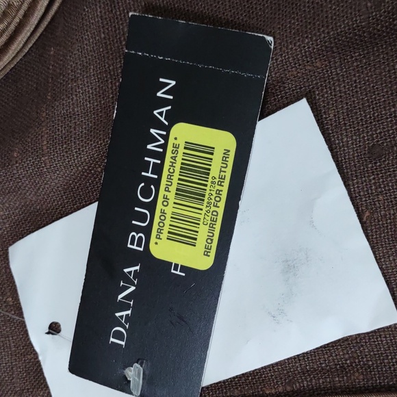 Dana Buchman Petite Brown Linen Jacket w/Gold Lurex - Picture 9 of 11